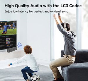Double mode <span class=keywords><strong>pour</strong></span> émetteur <span class=keywords><strong>sans</strong></span> <span class=keywords><strong>fil</strong></span> Bluetooth 5.4 <span class=keywords><strong>Adaptateur</strong></span> audio Auracast Compatible avec <span class=keywords><strong>pour</strong></span> AptX Adaptive LC3 ODM/OEM Plastic - Product Image 5