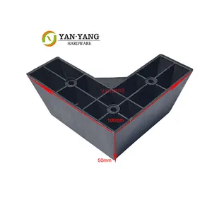 Venta DE FÁBRICA DE Yanyang, patas de mesa de gabinete de PP, patas de muebles de plástico de color negro tipo L para sofá