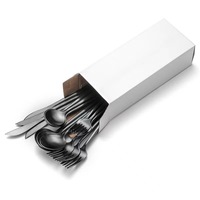 Ensemble de 20 couverts noirs en acier inoxydable, cuillères à miel, mini-cuillères, ensemble de couverts, ustensiles de restaurant, vente chaude transfrontalière