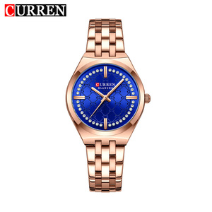 9096 CURREN Women's Business Antique Cartoon Quartz Wrist <b>Watch</b> Stainless Steel Band Alloy <b>Case</b> Waterproof 3BAR Quartz <b>Watch</b> - Product Image 1