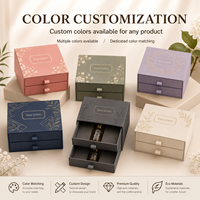 Boîte coulissante double tiroir personnalisable en gros avec gaufrage, pelliculage mat et doublure en éponge pour emballage d'huiles essentielles et de parfums