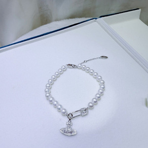 Pulsera de Perlas de Agua Dulce de 5.5-6mm, Casi Impecable, Estilo Reina, Versátil y Clásica con Dijes de Plata Pura - Product Image 4