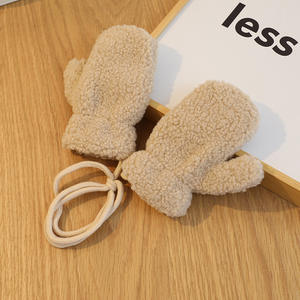 Oso invierno Bebé bufanda guantes Conjunto imitación Cordero <span class=keywords><strong>lana</strong></span> coreano cálido niños <span class=keywords><strong>cuello</strong></span> calentador mitones niños niñas accesorios 2-6Y - Product Image 4