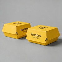 Boîte à hamburger pliable résistante à la graisse, emballage à emporter écologique pour la restauration rapide, boîtes personnalisables pour restaurants