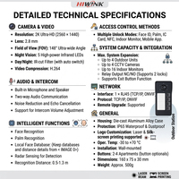 Kit d'interphone IP intelligent HIWINK avec 4 boutons d'appel, vidéophone Tuya, caméra 2K, reconnaissance faciale, RFID, déverrouillage par application, vision nocturne
