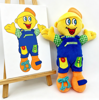 Poupées en peluche jaunes pour bébés en gros, jouets en peluche pour bébés, poupées douces, mascotte