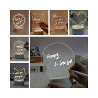 Haute Transparent acrylique bricolage tableau de notes lumière de vacances créatif Led veilleuse Usb babillard lumière avec stylo