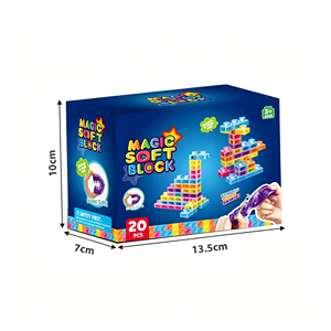 บล็อกสัมผัสนุ่มสำหรับเด็ก 20 ชิ้น ของเล่นบีบและต่อประกอบสีสันสดใส บล็อกยืดหยุ่น เสริมพัฒนาการกล้ามเนื้อมัดเล็ก - Product Image 6
