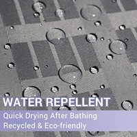 Rideau de Douche Moderne en Polyester Imperméable Tissé YinYang, Design Sans Crochets, Voilage Transparent Supérieur, Installation Facile, pour Hôtel et Maison