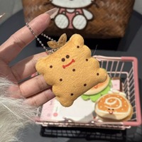 Mini jouets alimentaires en peluche douce, porte-clés créatif et mignon en forme de hamburger et de pain