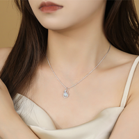 Collier en argent sterling S925 avec opale naturelle, larmes de vie, vente en gros personnalisée, pendentif en forme de larme, mode de luxe pour femmes