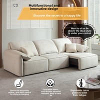 Nouveau modèle de canapé-lit électrique pour petits et grands espaces, design moderne et simple, en bois télescopique, avec oreilles d'éléphant, en cuir et tissu