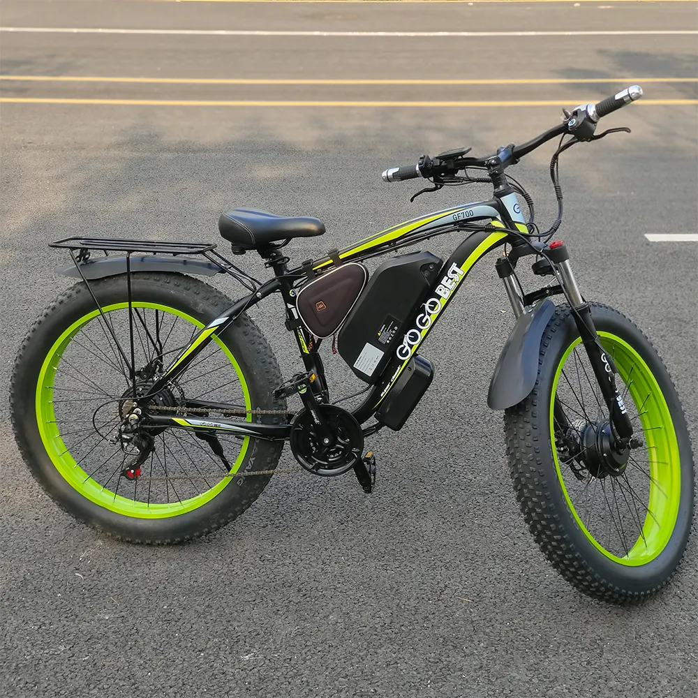Hızlı teslimat ab depo 48V 1000W güçlü çift motorlu elektrikli bisiklet döngüsü Gogobest GF700 yağ lastik dağ elektrikli bisiklet