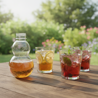 Bouteille de boisson en plastique PET populaire en forme de double gourde pour boissons gazeuses avec bouchon à vis