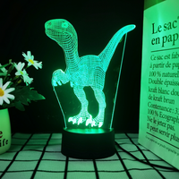 Lampe décorative rechargeable à lumière holographique 3D de dinosaure à vendre, avec logo imprimable pour enfants