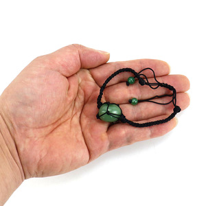 Adjustable Bohemian Style <strong>Dreamcatcher</strong> <strong>Bracelet</strong> Hand-Woven with Black Jade Thread and Crystal Raw Stone Stone Net Bag Gift - Product Image 2