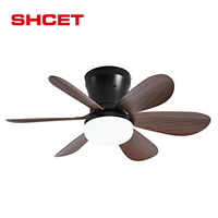 Ventilateur de plafond LED avec lumières et télécommande, luminaire moderne, 20,5 pouces, 3 vitesses, 6 pales, ventilateur de plafond LED