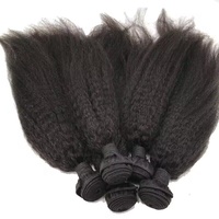 12A Trames de cheveux grossiers crépus et droits peuvent être personnalisés 15A Faisceaux de tissage de cheveux humains Meilleure vente Tissage de cheveux Yaki italien pour filles noires