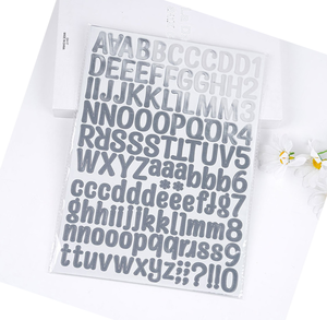 Autocollants en vinyle en gros, alphabet anglais or, argent, blanc, cadeaux promotionnels, décoration DIY pour carnet, imperméables - Product Image 1