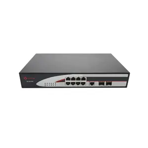 Montado en rack Escritorio 10 puertos Ethernet Comercial SNMP V1 V2 V3 AC220V SFP L3 Conmutador de red
