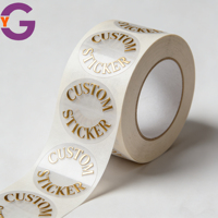 Etiquetas Redondas Personalizadas con Lámina Dorada, Etiquetas Transparentes con Impresión de Logotipo para Marca Empresarial, Etiqueta para Botellas de Cosméticos