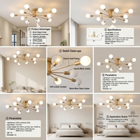 Plafonnier moderne simple de style nordique pour chambre à coucher, bureau, design créatif en fer forgé, base en métal pour restaurant, salon