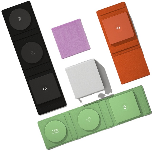 2023 New Design Multifunctional Portable Foldable 3-in-1 Wireless Charger Station Fast 15W with PD 3.0 Magnetic Wireless Charger