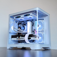 LY Micro-ATX Double Panneaux en Verre Trempé Boîtier PC Gaming 157mm Support de Radiateur Verre Incurvé Tour Moyenne Stock