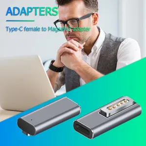 Adaptateur <span class=keywords><strong>USB</strong></span> <span class=keywords><strong>C</strong></span> magnétique de haute qualité Type <span class=keywords><strong>C</strong></span> <span class=keywords><strong>vers</strong></span> Magsaf* <span class=keywords><strong>2</strong></span> Connecteur PD Adaptateur de charge rapide pour MacBook Air/Pro avec voyant lumineux - Product Image 2