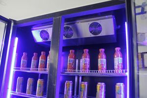 Luxe 110V Commercial température unique boisson vin bière refroidisseur réfrigérateur porte unique verre creux Multi LED lumière couleur magasin barre - Product Image 4