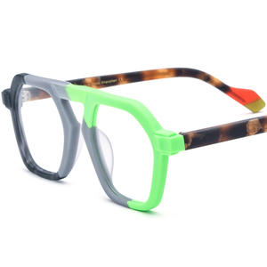 Nouvelles montures <span class=keywords><strong>de</strong></span> <span class=keywords><strong>lunettes</strong></span> rétro en feuille laminée mate multicolores pour hommes et femmes, peuvent être associées à des verres progressifs. - Product Image 2