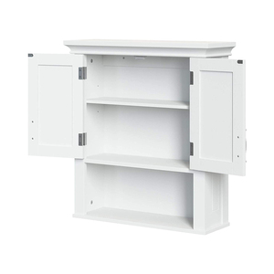 Mobile da <span class=keywords><strong>Bagno</strong></span> Sanyang Bianco a Parete con 2 Ante e Ripiano Aperto, Armadietto Moderno per <span class=keywords><strong>Bagno</strong></span> di Casa - Product Image 2