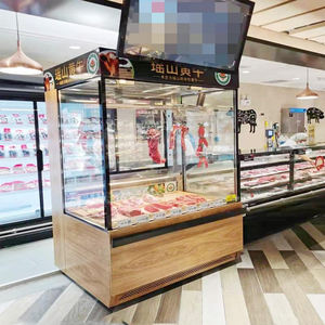 Vente directe des fabricants : Vitrine réfrigérée pour viande, modèle <span class=keywords><strong>boucherie</strong></span>, avec porte vitrée et congélateur intégré - Product Image 3