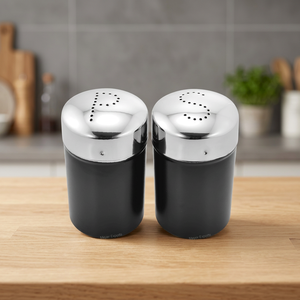 Premium Eco-Friendly Black Stainless Steel Herb & Spice Tools <b>Salt</b> & Pepper <b>Shaker</b> Set of 2 - Product Image 3