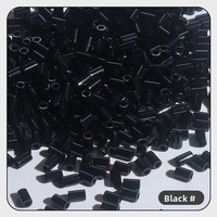 500g / Sac Perles cylindriques en verre électroplaqué argenté de 3,8 mm pour machine à broder et bijoux