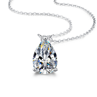 Kalung Liontin Moissanite Potongan Pir 1&2&3CT VVs1 Grosir Pabrik, Perak Sterling S925, Perhiasan Elegan untuk Wanita