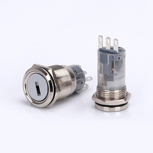 Interrupteur de verrouillage 2 positions à verrouillage en laiton nickelé 3 broches IP65 électrique métal 19mm interrupteur à clé dans les magasins de détail - Product Image 4