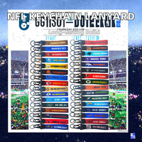 Nouveauté : Porte-clés mousqueton NFL personnalisé en tissu polyester tissé avec dragonne et logo d'équipe de football