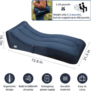 Portable Automatic <b>Inflatable</b> Couch Lounger Chair Built-in Pump <b>Inflatable</b> <b>Sofa</b> Bed with Backup Power for Outdoor Camping - Product Image 3