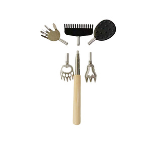 Stainless Steel Extendable Back Scratcher <b>Set</b> 5 In 1 Detachable For Back Pain Relief Adult Portable <b>Massaging</b> Tool - Product Image 1