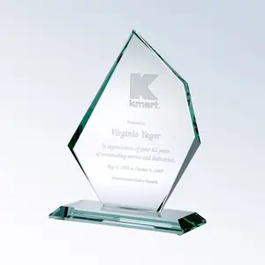 Jade Glas Trophäe Plakette Blank Crystal Award für Laser gravur Fabrik preis