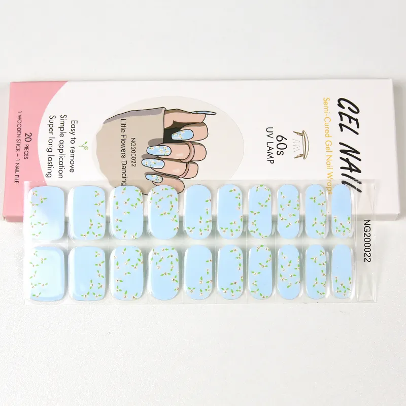 Huizi-Envolturas de uñas semicuradas, tiras de gel UV de larga duración, a la moda, con lámpara uv