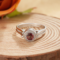 Bague de fiançailles YBO Designer en argent sterling 925 à double couche avec deux pierres précieuses tourmalines rotatives, tendance, élégante, pour anniversaire, fête