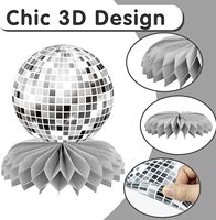 15 pièces de centre de table en nid d'abeille sur le thème du disco argenté, décorations de fête disco, centre de table disco des années 70 pour fournitures de fête