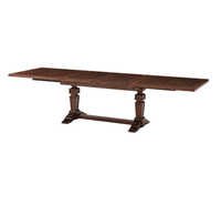 Table de salle à manger en bois massif, rectangulaire et extensible