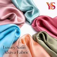 Tissu Abaya en satin de polyester de luxe, lisse et brillant, tissu pour robe modeste, pour Abaya et Hijab
