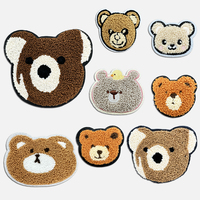 Patch en polaire ours à thermocoller pour sweat à capuche, design animal, vente en gros d'usine, patch DIY pour vêtements