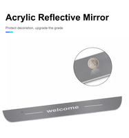 4 projecteurs LED RGB dynamiques en acrylique sans fil avec logo personnalisé, lampes de bienvenue pour seuil de porte de voiture