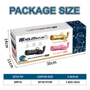 Anak-anak baru Upgrade 15 lubang listrik pistol gelembung musim panas luar ruangan menyenangkan 2-generasi Gatling dengan bahan plastik - Product Image 5