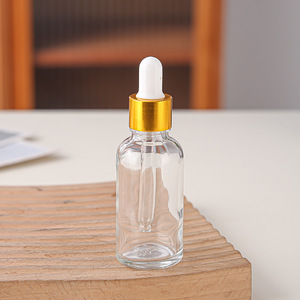 5ml 10ml 15ml 20ml <b>Mini</b> Amber Glass Drip <b>Bottle</b> with Matte Finish and Metal Collar Hair & Face Essential Oil Essence - Product Image 5